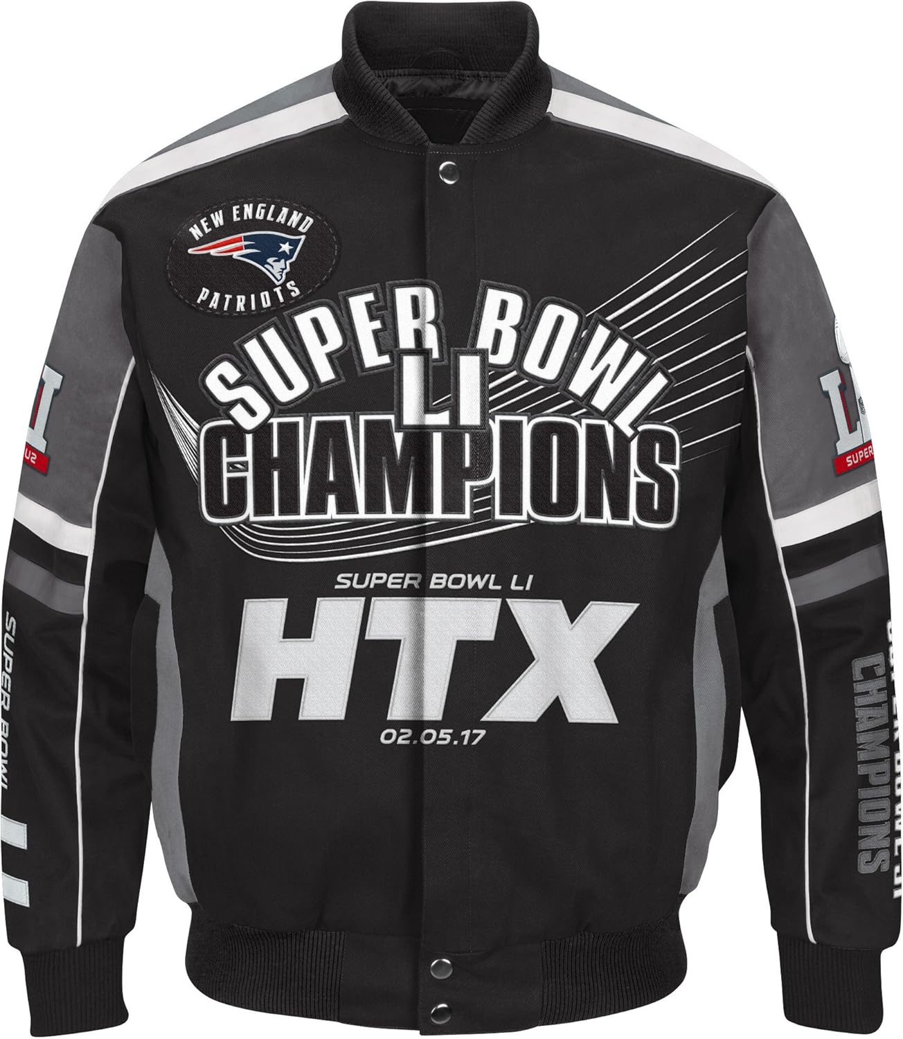 Amazon Com G Iii Sports New England Patriot Limited Addtion Super Bowl Champions Li 51 Cotton Twill Jacket Black Small Clothing