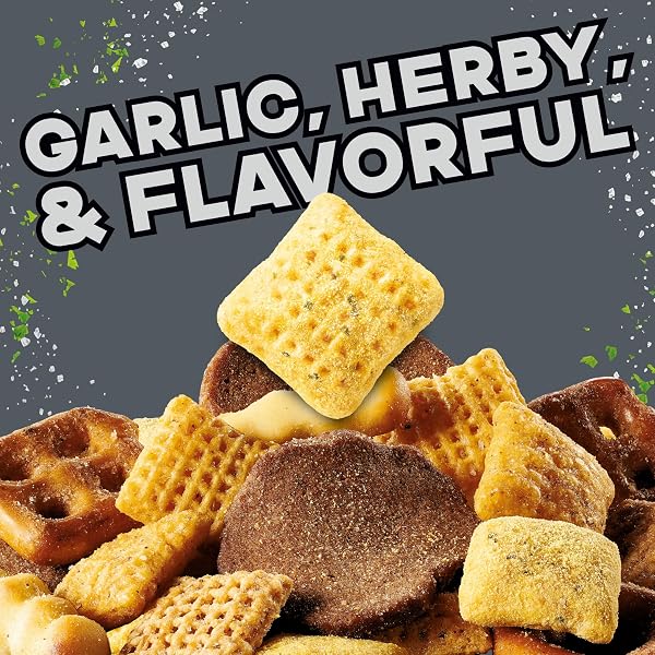 CHEX MIX BOLD GARLIC AND HERB SNACK MIX, SNACK CUP, 2.5 OZ