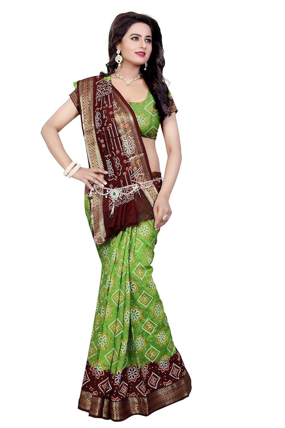 dealsure women's multicolor art silk bandhani saree