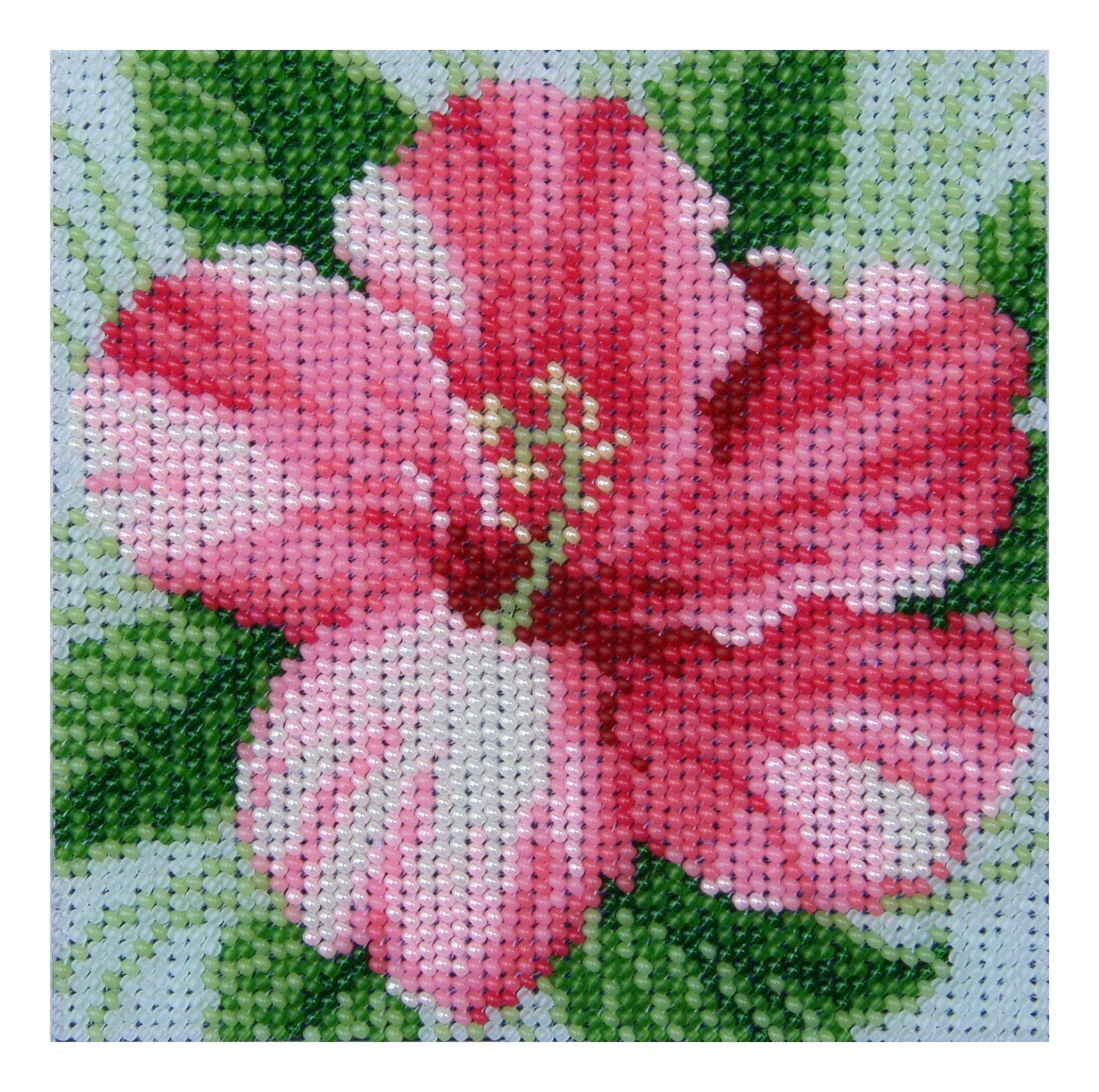 VDV Creative Bead Stitch Kit Hibiscus, Fabric, Multicoloured, 210x148x1 cm