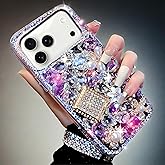 Bonitec Compatible with iPhone 17 Pro Case Cute Bling Glitter Diamond - Luxury Designer Girly Aesthetic Rhinestone Cover for Women, Sparkle Glam Protection