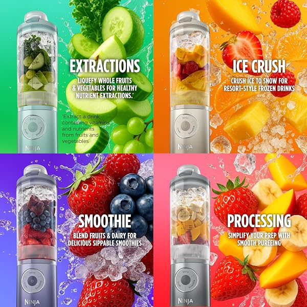 NINJA BLAST MAX, PORTABLE & PERSONAL BLENDER + TWIST & GO, SMOOTHIE, BLEND, ICE CRUSH, 3 PROGRAMS, CORDLESS, 22 OZ REMOVABLE VESSEL, DISHWASHER SAFE, LEAKPROOF, GREY, BC251GY