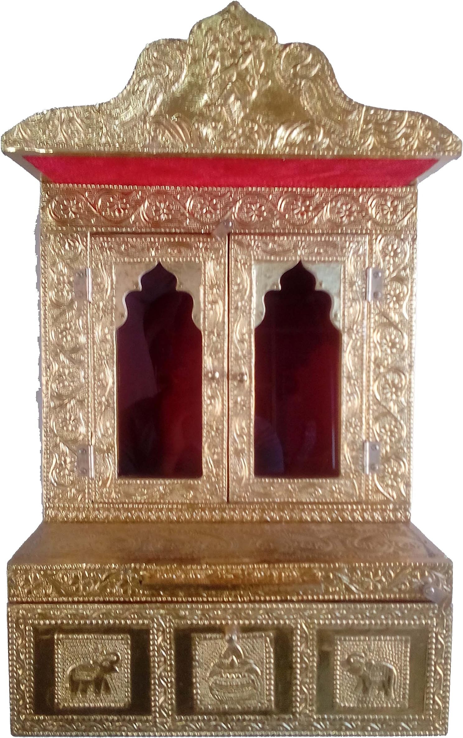 Wood Home Temple (30.5 x 22.9 x 50.8 cm, Gold)