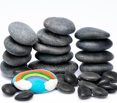 BELLE VOUS 120 Pack River Painting Rocks Assorted 1.3-7cm Smooth Stones
