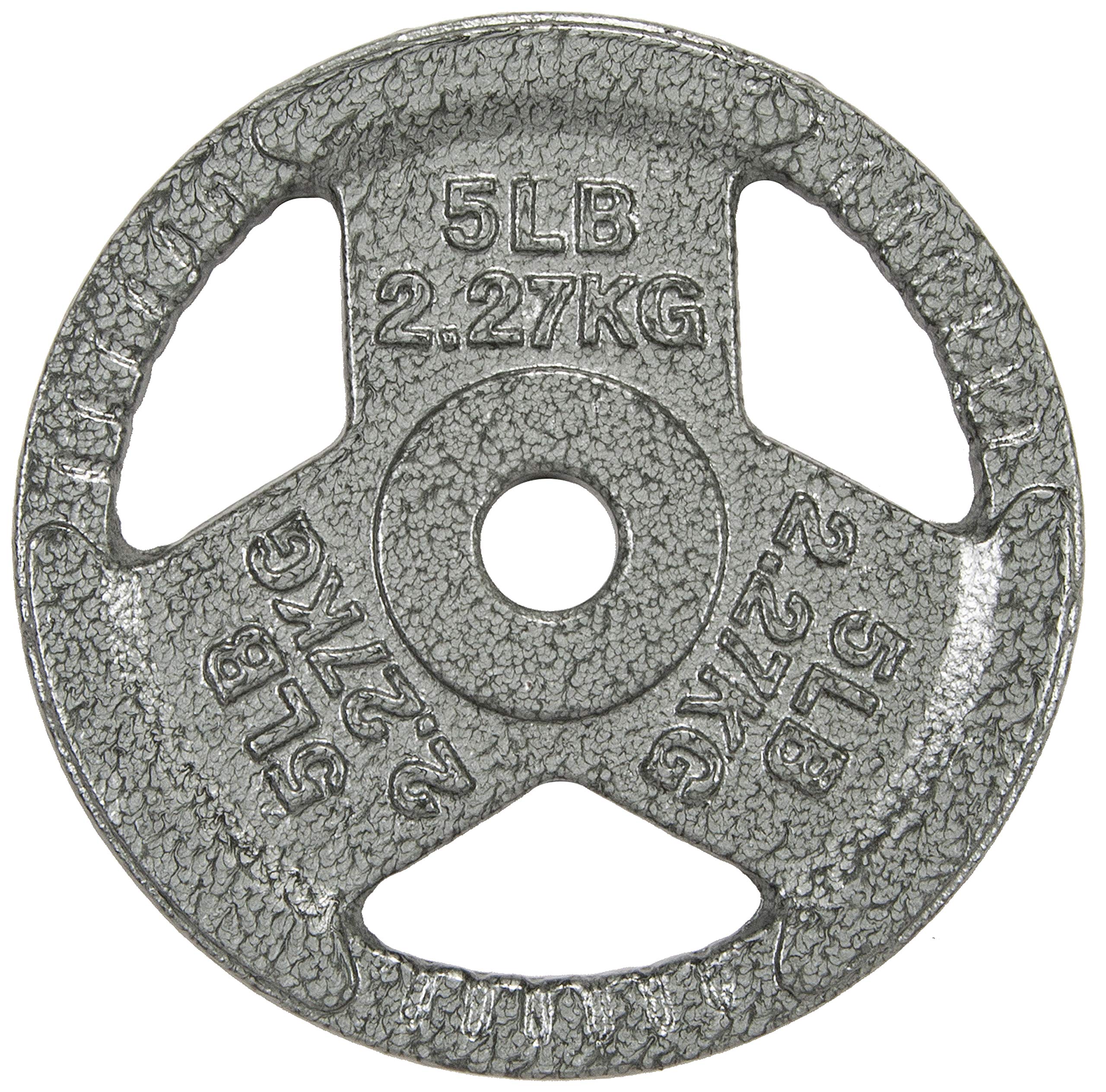 Photo 1 of Fitvids Olympic Cast Iron Weight Plate for Strength Training & Weightlifting, Multiple Weights Available, 5LB (Single)