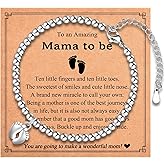 Leyung Gifts for New Mom, Pregnant Mom, Baby Feet Charm Bracelet Jewelry, First Mother's Day, Birthday, Christmas, Pregnancy Gifts