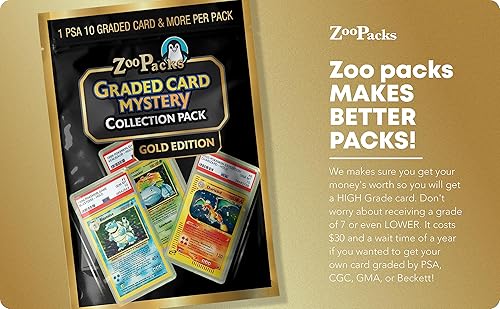 Pokemon TCG: Graded Card Mystery Power Pack - Gold Edition - 1 PSA 10 Graded  Card + 25