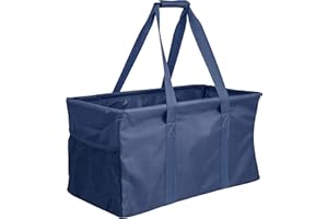 LUCAZZI Extra Large Utility Tote Bag - Oversized Collapsible Pool Beach Canvas Basket