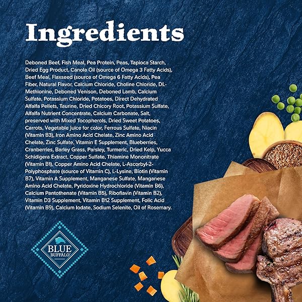 BLUE BUFFALO WILDERNESS ADULT DRY CAT FOOD, ROCKY MOUNTAIN RECIPE, CHICKEN-FREE & GRAIN-FREE RECIPE MADE WITH NATURAL INGREDIENTS, RED MEAT, 4-LB BAG