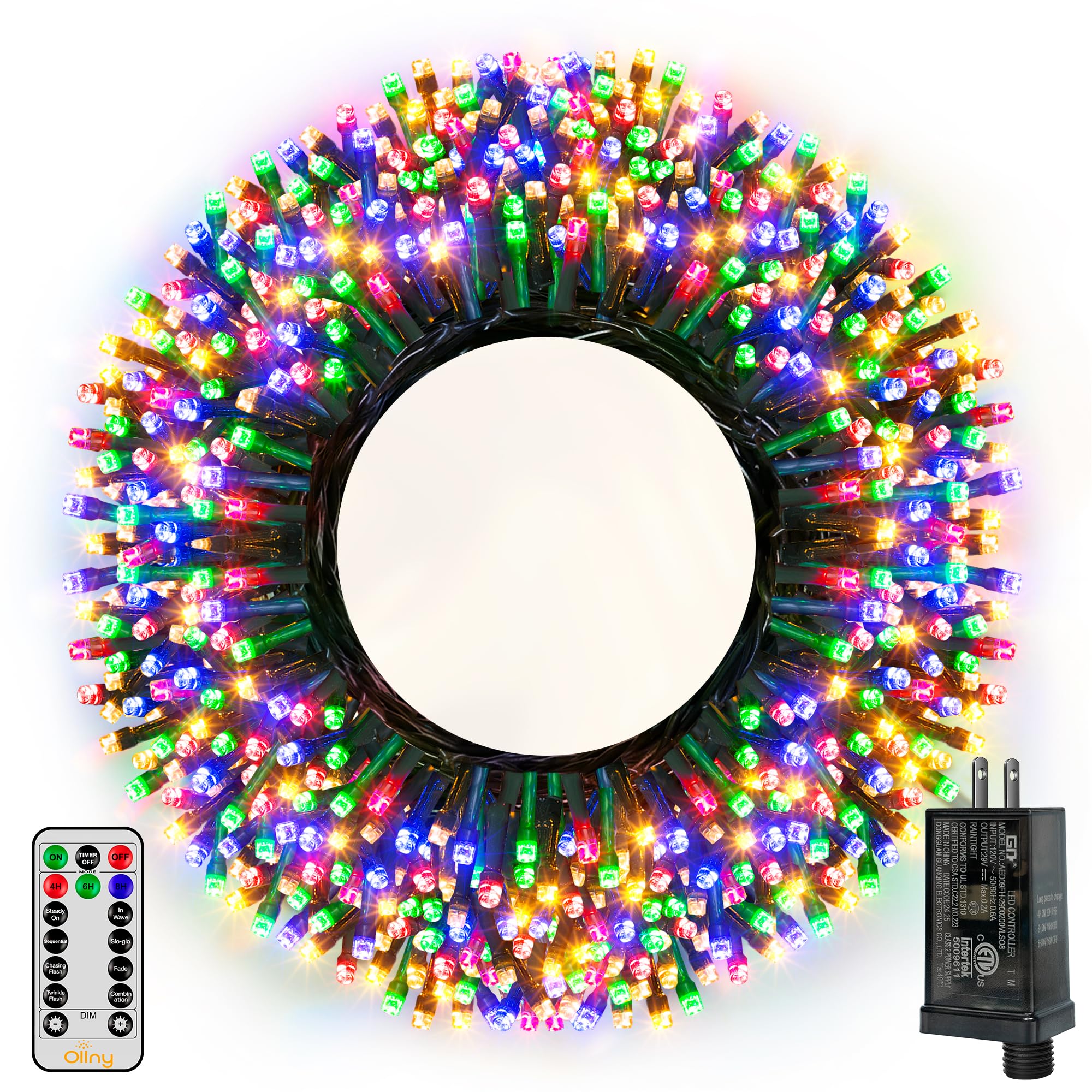 View 1 of ***MISSING PARTS***
Ollny Christmas Lights, 500LED 164FT Long Christmas Tree Lights with 8 Modes Remote Timer IP44 Waterproof, Outdoor Christmas Lights for Tree House Yard Outside Xmas Decorations Multicolor