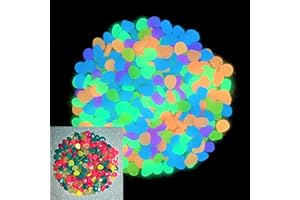 HIMI STORE Glow in The Dark Rocks for Fish Tank, Aquarium, Plant Pot, Bonsai - Glow in The Dark Garden Pebbles for Walkways, Driveway, Landscape, Patio (100pcs)