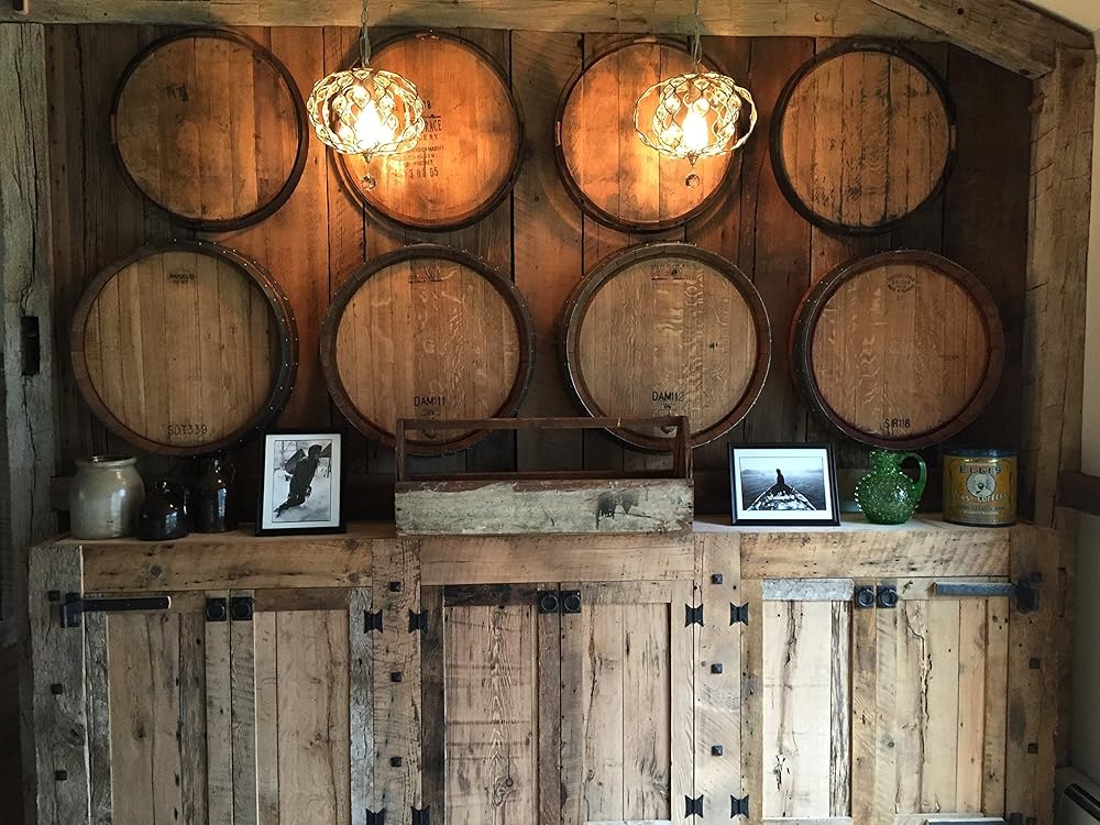 Decorative Wine Barrel Head double ring Handmade