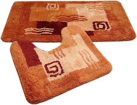 FD-Workstuff Set Alfombrilla de Baño Mailand │ Terra │ 2 Piezas