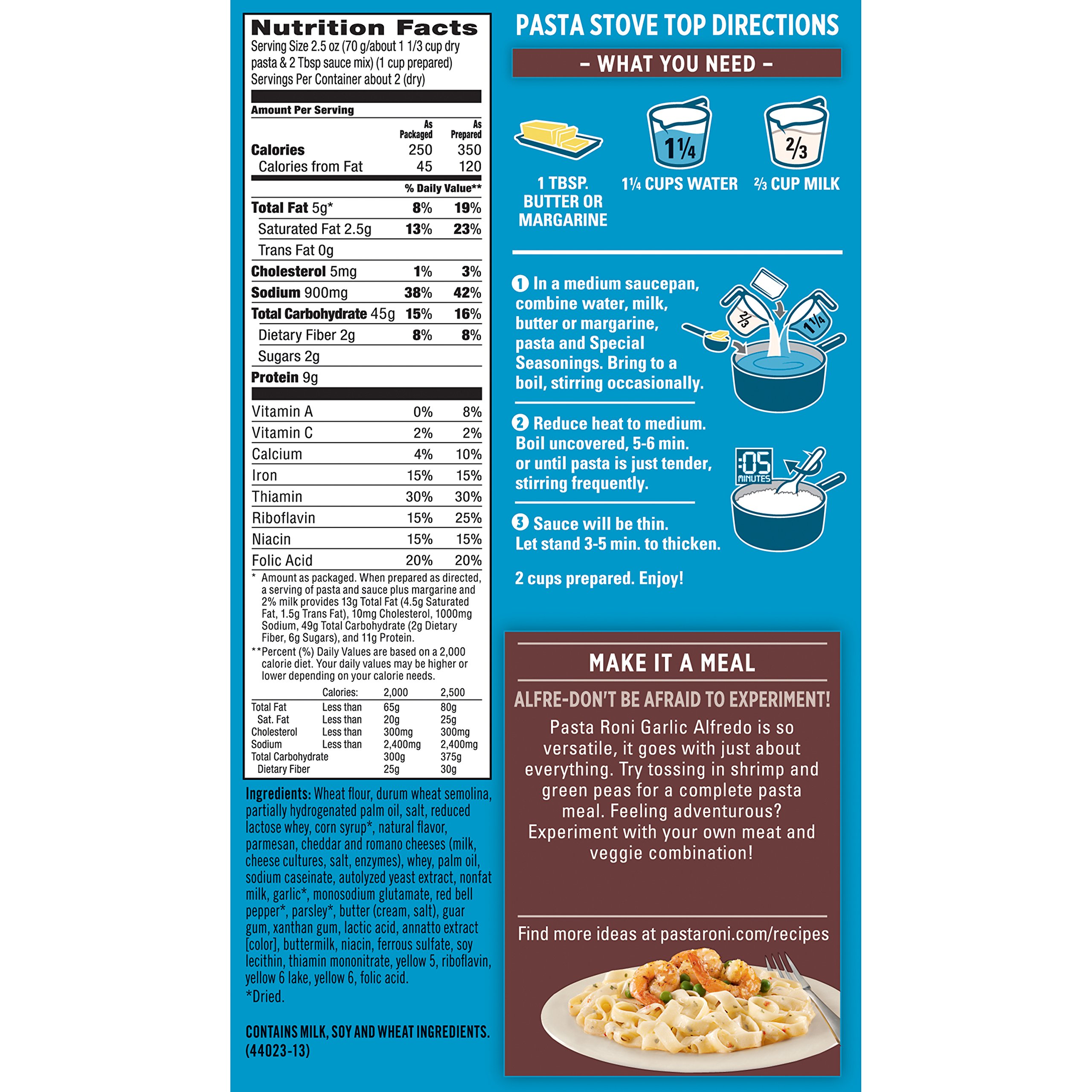 Pasta Roni Garlic Alfredo Fettuccine Mix 4.8 oz each (Pack of 12 Boxes