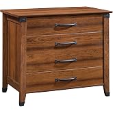 Sauder Carson Forge 2 Drawer Lateral File Cabinet, Rustic Vintage Style Filing Drawers, in Washington Cherry