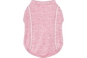 PAIAITE Stay Safe at Night: Stylish Reflective Strip Dog Shirt & Tank Top - Soft, Breathable Clothes with Sun Protection, Quick Dry, Stretchy, Lightweight for Small to Large Dogs Pink S