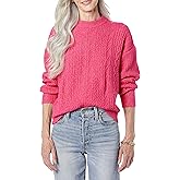 Amazon Essentials Women's Cable Knit Sweater, Soft-Touch Modern Crewneck