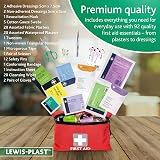 Lewis-Plast Premium 92 Piece First Aid Kit Red Small Travel Car Home view 4