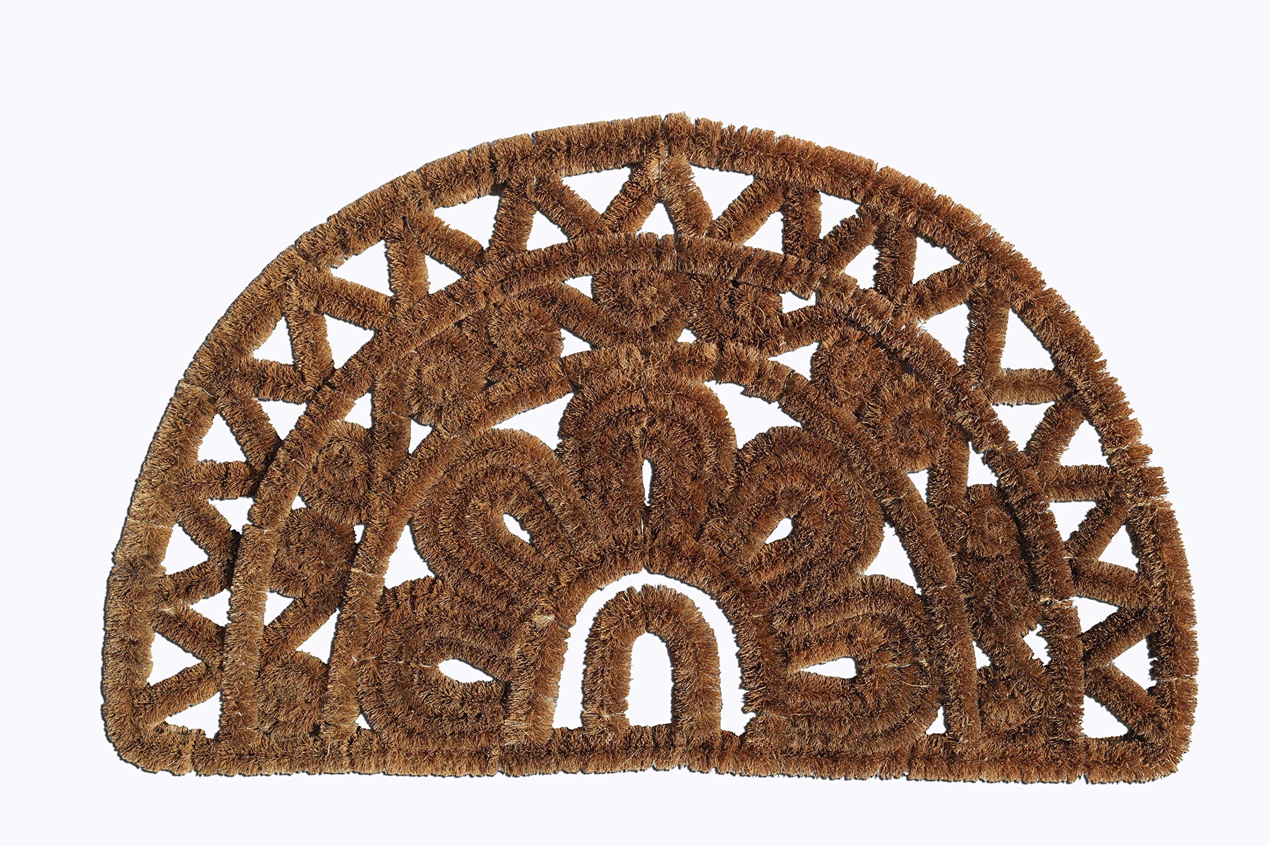 ID Mat 4575 L – Galvanised Steel Half Moon Door Mat Coconut Fibre/Beige 75 x 45 x 2.5 cm