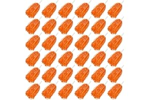 HAVAGDTM 36PCS Cheerleading Pom Poms Metallic Foil Plastic Pom Poms with Baton Handle for Game Sports Squads Dancing Party Football Basketball Club Spirit Sports Stage Performance Celebration (Orange)