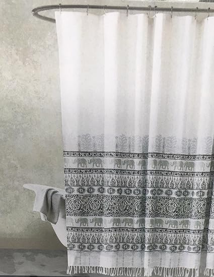 Shower Curtains New Max Studio Home Happy Elephant Fabric Shower