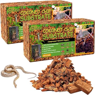 Riare Coconut Chip Substrate for Reptiles 2 Pack Natural Coco Husk Bedding