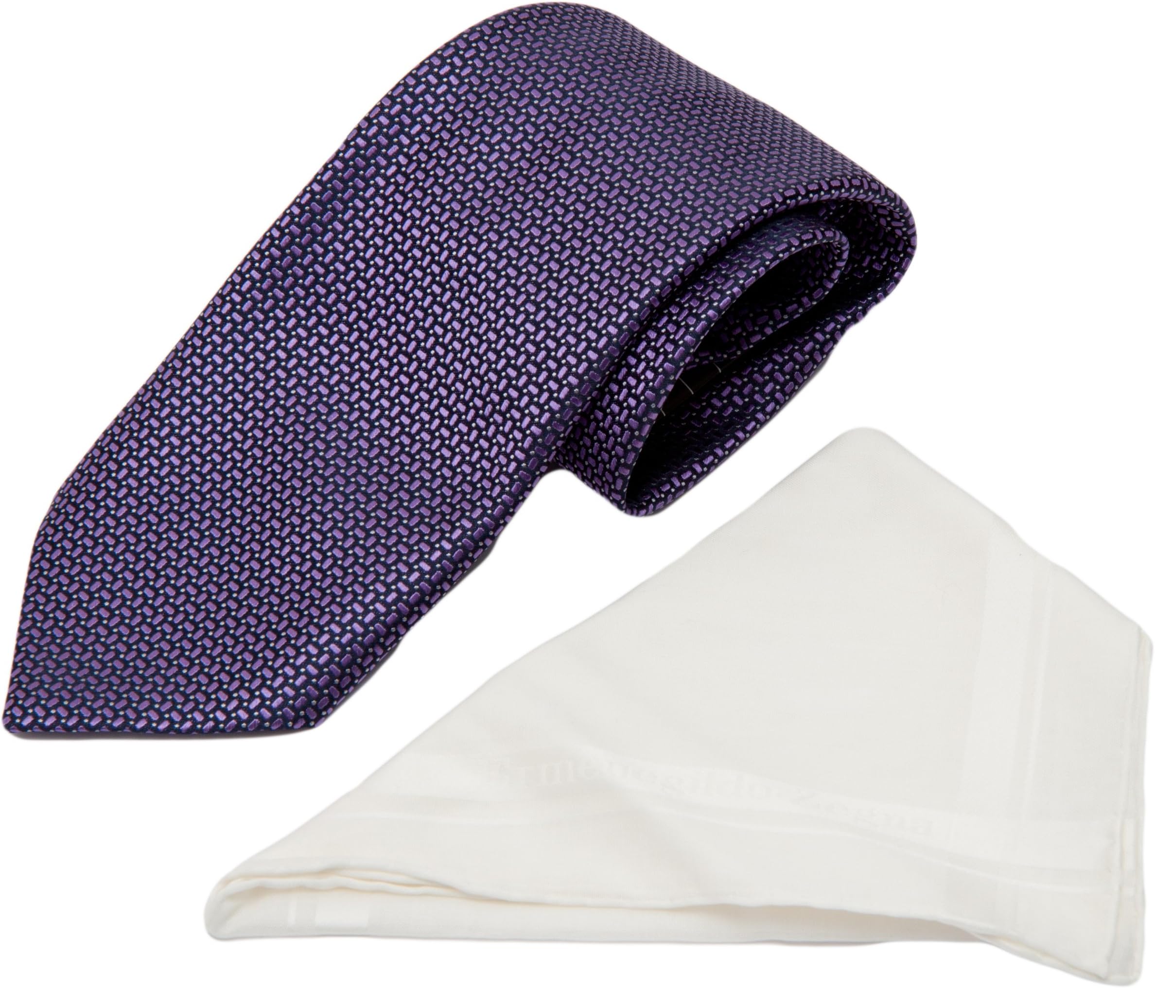 Ermenegildo Zegna Purple Tie & Handkerchief Boxed Set