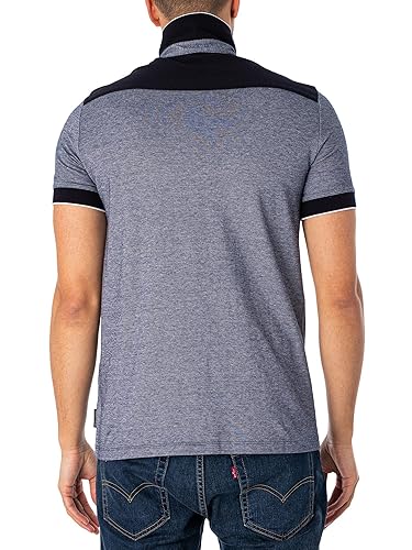 A|X Armani Exchange Men's Polo Shirt with Stripes, Navy, L in