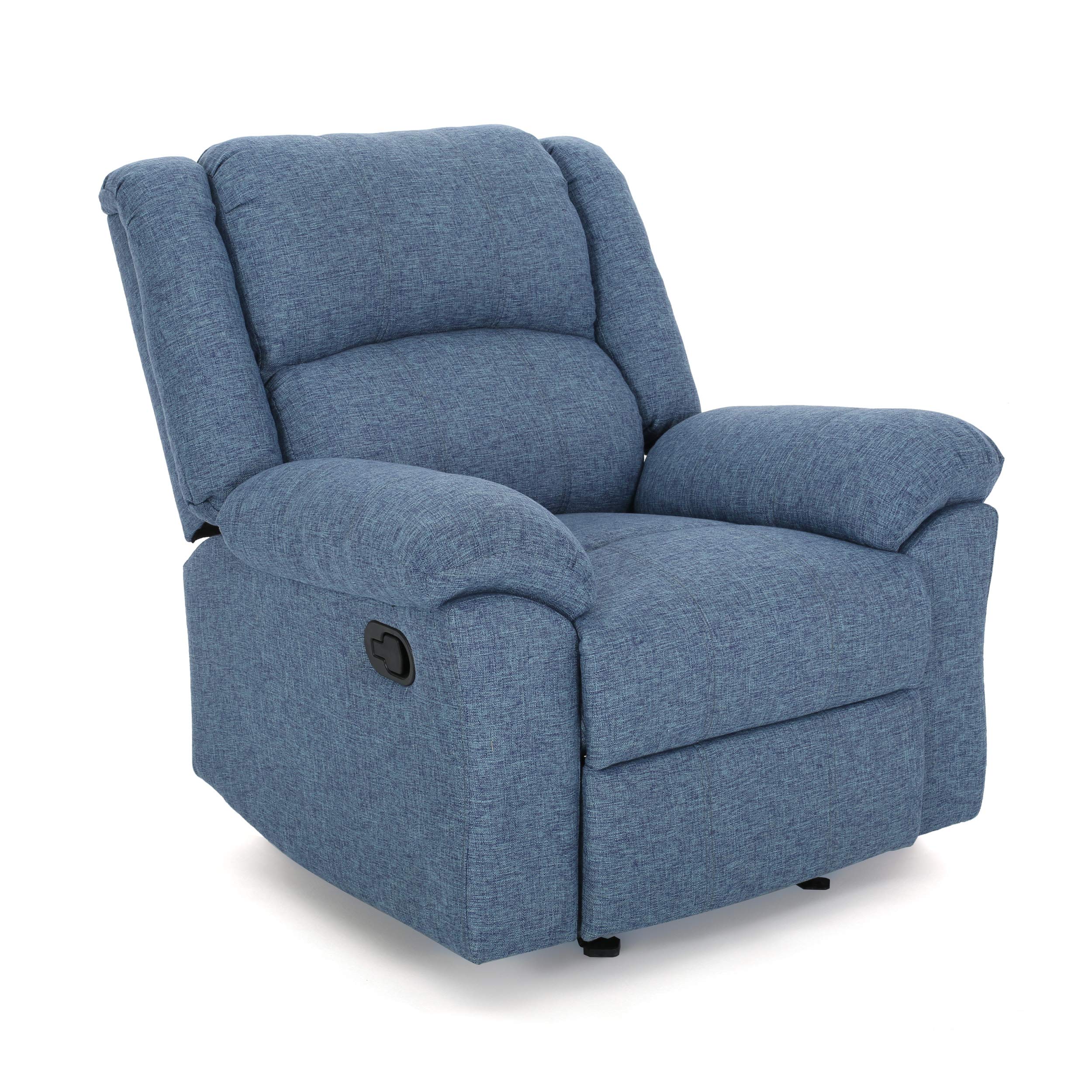 Christopher Knight Home Nora Glider Recliner, Navy Blue Tweed + Black