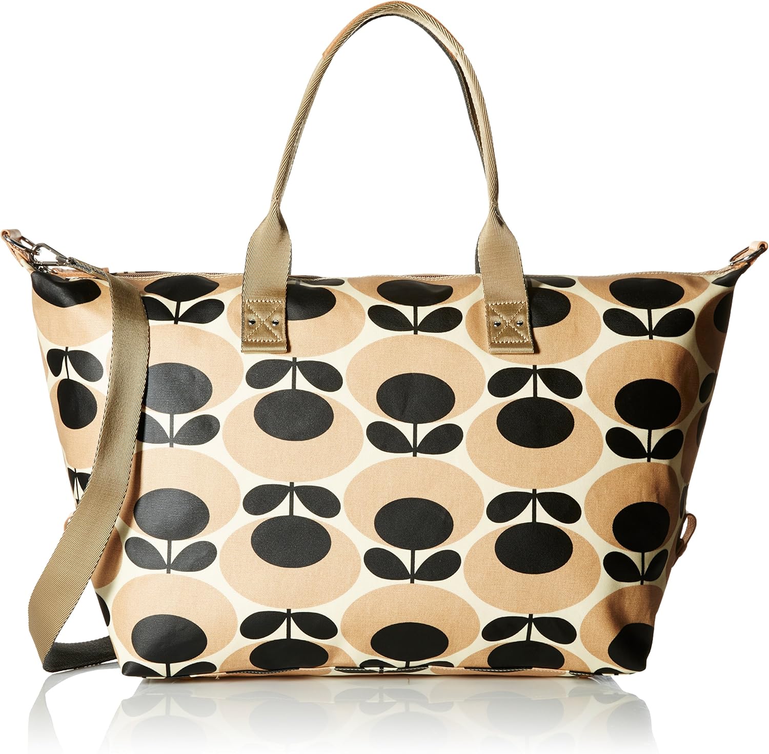Orla Kiely Womens Zip Holdall Canvas and Beach Tote Bag Nude Amazon.co