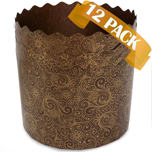 Cupcake Liner 12 Oz Round Panettone Paper Mold | 12 Pack | Non Stick ...