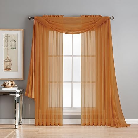 Window Elements Diamond Sheer Voile 56 X 216 In Curtain Scarf