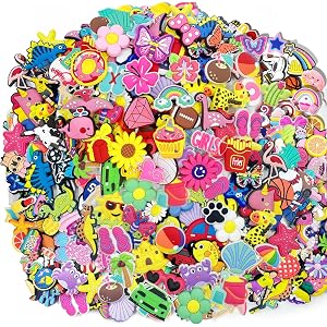 Twocharms PVC Shoe Charms for Clogs, Random Assorted Multicolor Designs, DIY Decorations, Bulk Pack 30/50/100/300pcs, Ideal f