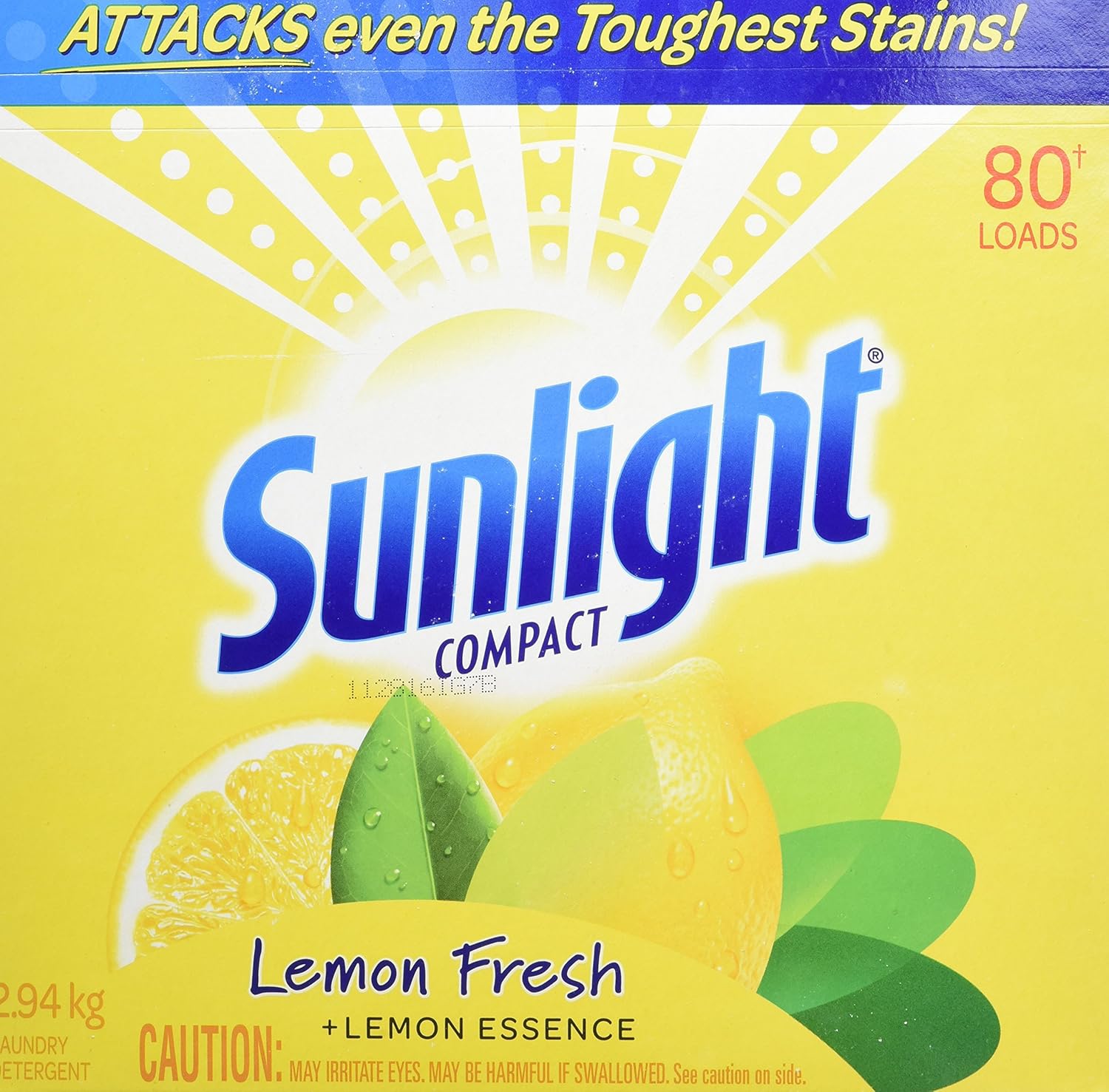 Sunlight Lemon Fresh Powder Laundry Detergent, 80 Wash Loads 2.94 Kg