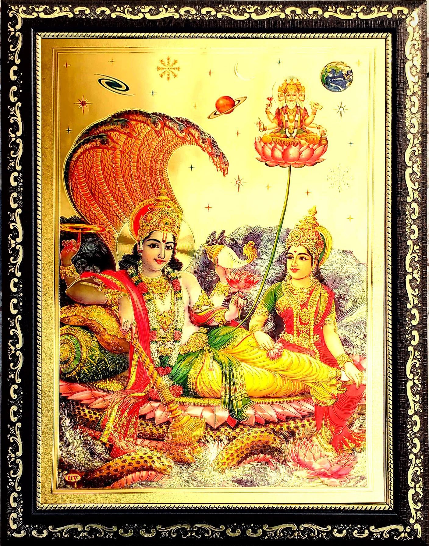 Buy ADA Handicraft Lord Goddess God Vishnu Photo for Pooja/Hindu Bhagwan Devi Devta Photo/Photo