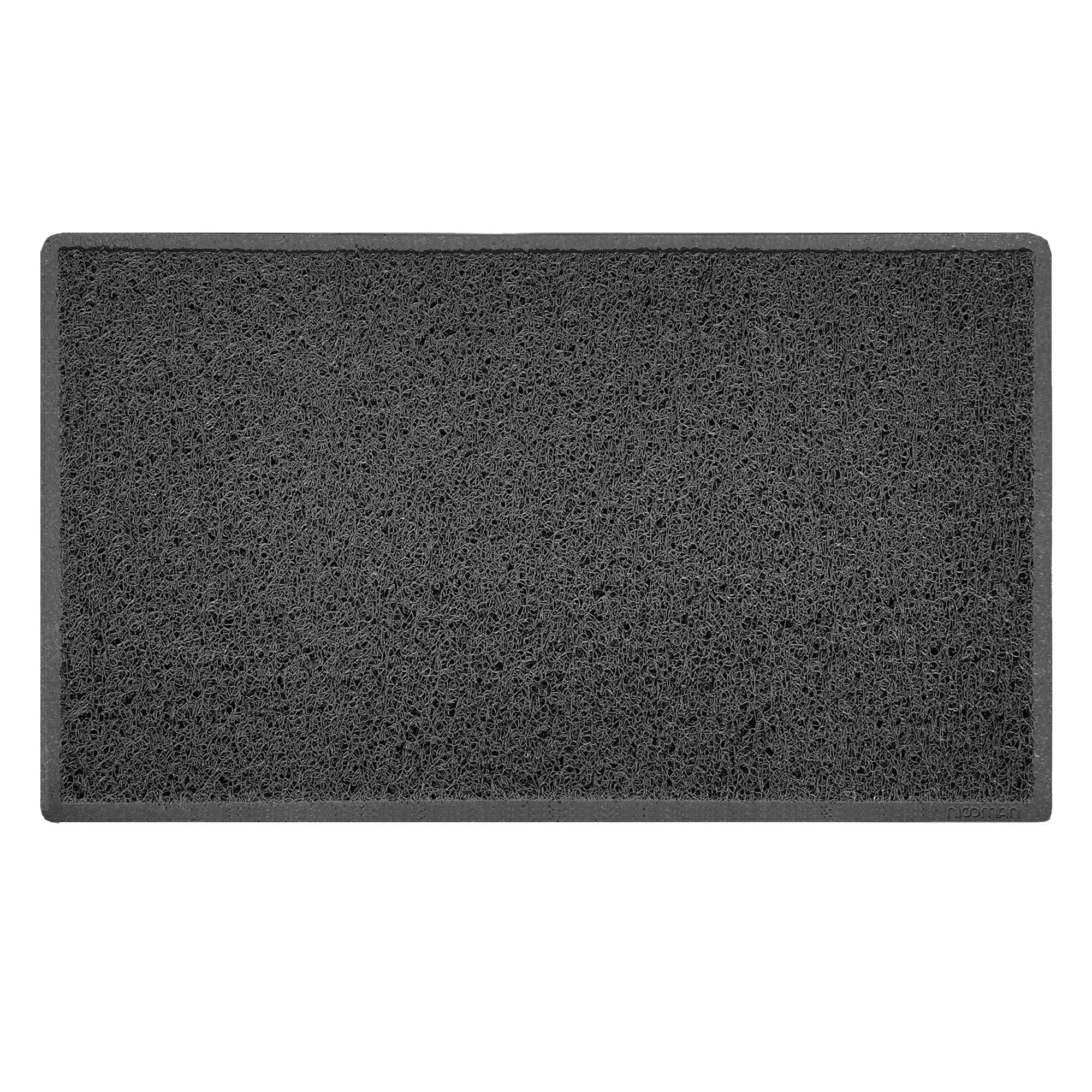 Nicoman Plain Door Mat Dirt Trapper PVC Spaghetti Mat Washable Quick Drying Barrier Doormat-Dark Grey (Watertight Rubber-Back)-Medium (75x44cm)