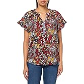 Tommy Hilfiger Womens Ruffle Sleeve Short Sleeve Blouse