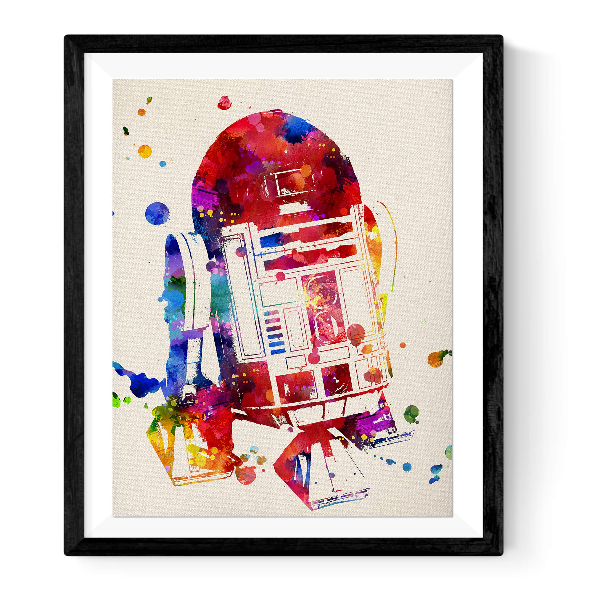Nacnic FILM FOR FRAMING R2-D2 Style Watercolour. Poster with images from Star Wars in watercolor style
