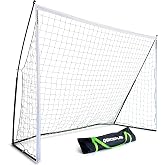 QuickPlay Kickster Ultra Portable Soccer Goals for Backyard Play | Sets up in under 2 min, Weatherproof &amp; durable, Packs into carry bag, Family &amp; solo practice, Builds soccer skills