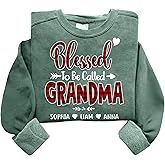 GODMERCH Custom Grandma Sweatshirts, Personalized Shirts with Grandkids Names Gifts for Grandmothers Christmas Mothers Day