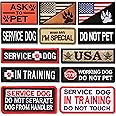 12 PCS Service Dog Patches with Removable Tactical Hook Loop Harness Dog Patch Embroidered in Training Patch Do Not Pet Patch Working Dog Patch for Vest Harnesses Collars Leashes