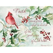 LANG Weihnachtskarten-Set 'Away In A Manger' – 18 Karten + 19 Umschläge In Edler Leinenprägung