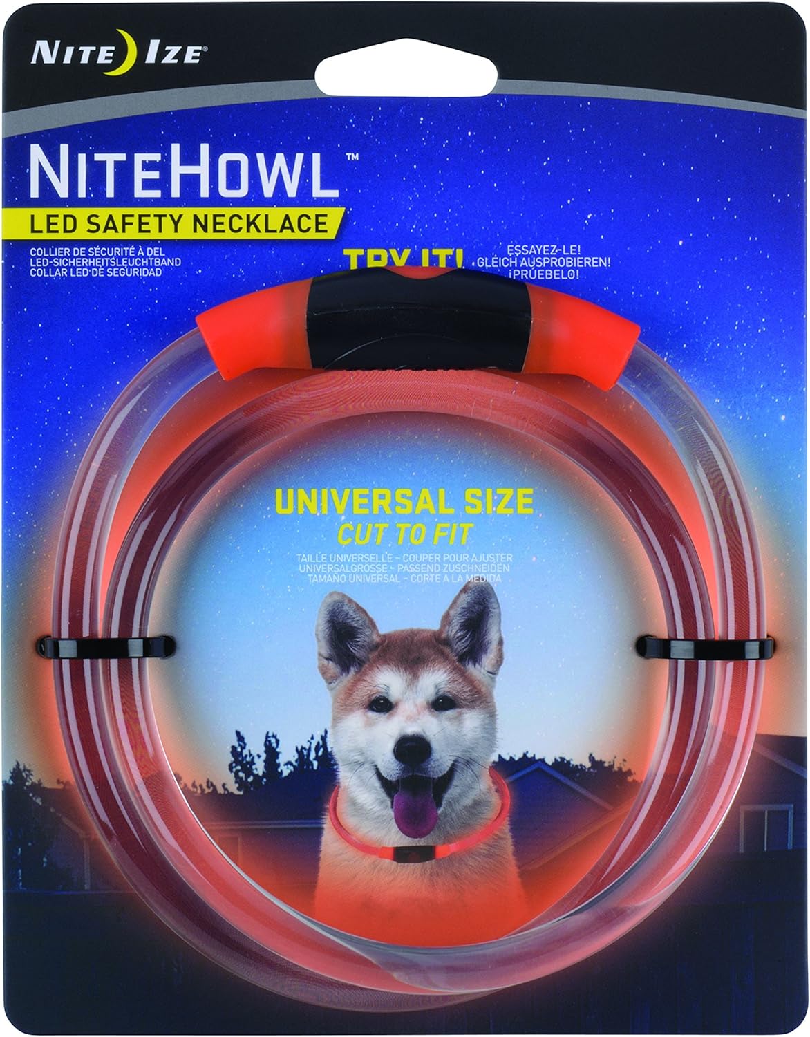 Nite Ize NiteHowl LED Dog Light Collar Safety Necklace Orange Amazon
