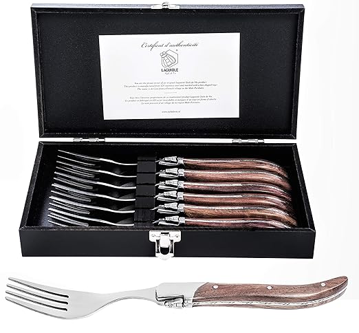 Laguiole Style de Vie Gabeln Luxury Line, 6-teilig, Rosenholz