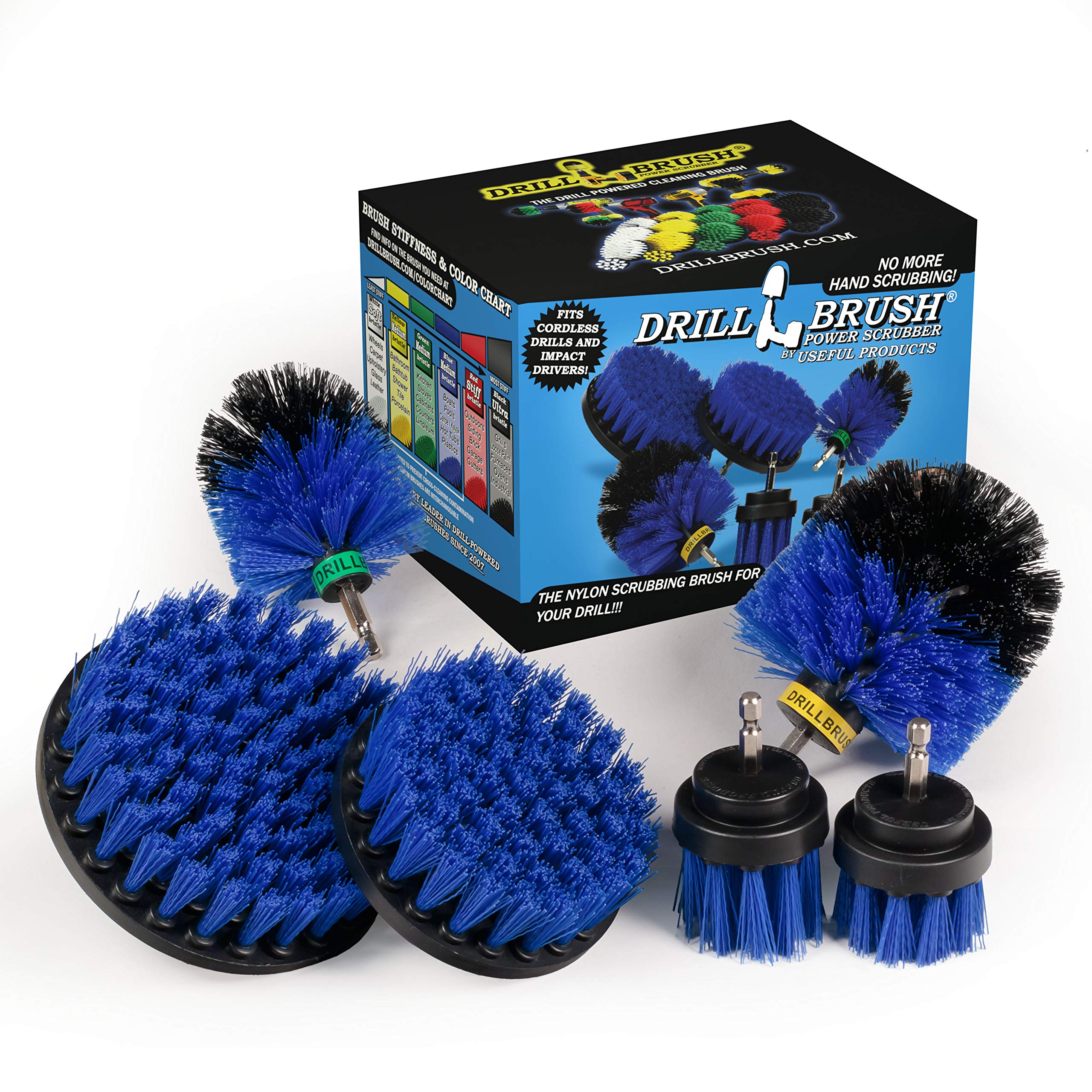 Pool Accessories - Cleaning Supplies - Drill Brush - 5 Piece Spin Brush Pool Cleaning Kit - Pool Supplies - Slide - Deck Brush - Hot Tub - Spa - Jacuzzi - Pond Liner - Pool Brush - Carpet Cleaner