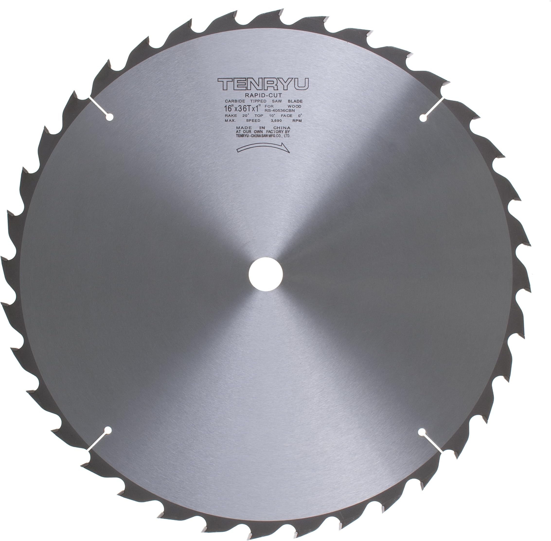 Tenryu RS-40536CBN 16" Carbide Tipped Saw Blade ( 36 Tooth ATB Grind - 1" Arbor - 0.134 Kerf)
