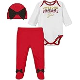 Gerber NFL baby girls 3 Pack Bodysuit Registry Gift Set Footed Pant and Cap