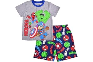 Marvel Avengers Boys Short Sleeve T-Shirt and Short Set for Toddler and Little Kids