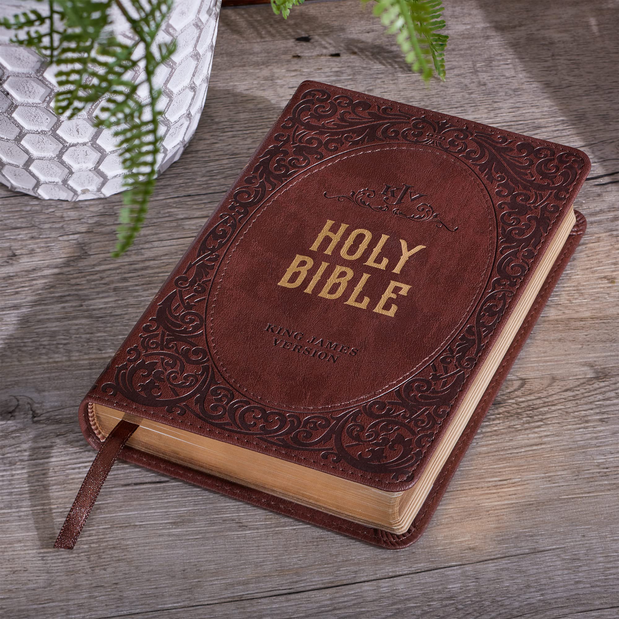 KJV Compact DK Brown KJV Compact DK Brown Imitation Leather
