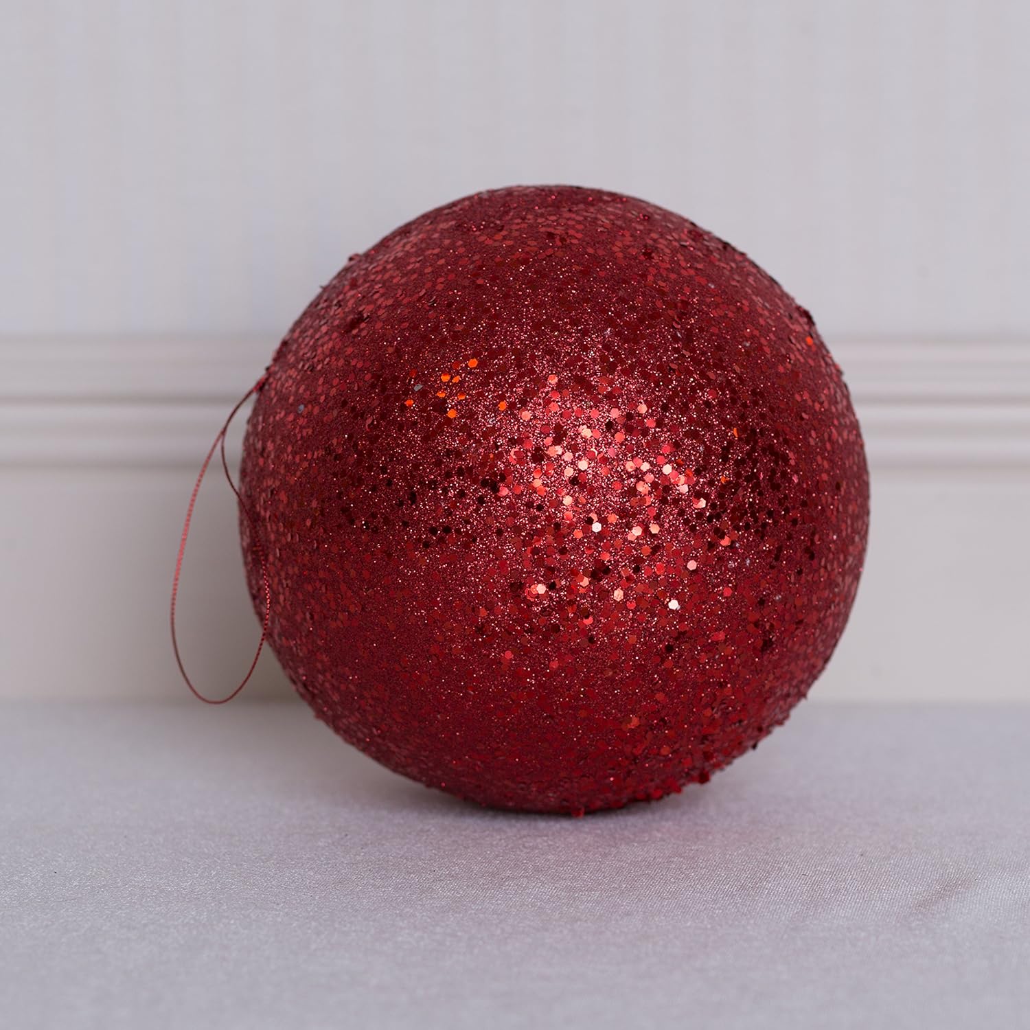 8" Large Glitter Ball Ornament Red Amazon.co.uk Kitchen & Home